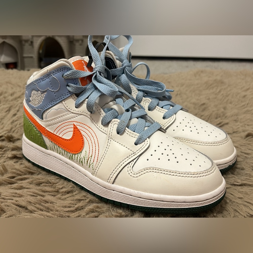 Nike Air Jordan 1 Mid SE GS 'Stitch' Big Kid